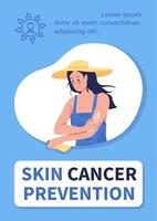 modello di vettore piatto del manifesto di prevenzione del cancro della pelle