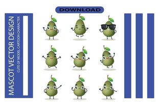 immagini mascotte del set di avocado. vettoriali gratis