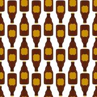 illustrazione sul tema bottiglie di vetro di birra senza soluzione di continuità con coperchio per birreria vettore