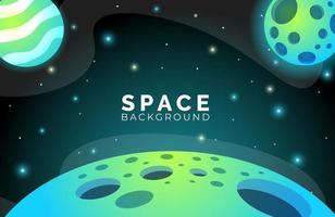 sfondo dello spazio con forma astratta e pianeti con colore sfumato vettore