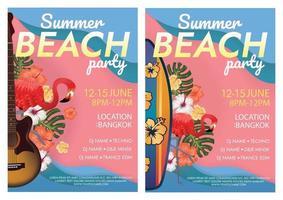 poster del festival musicale per la festa in spiaggia della festa estiva vettore