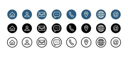set di icone di contatto e comunicazione d'affari vettoriali gratis