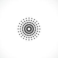 disegno astratto dell'emblema del logo dei punti di semitono della struttura del cerchio. punto icona rotondo vettore