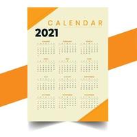 2021 design del calendario moderno arancione vettore