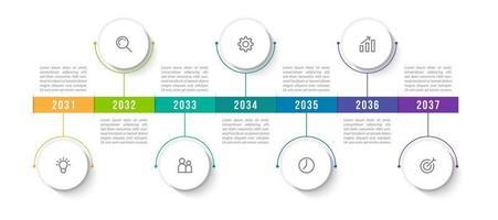 infografica minimale con 7 passaggi vettore