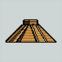 pixel arte illustrazione Maya tempio. pixelated piramide tempio. Maya Kukulcan piramide tempio Francia punto di riferimento icona pixelated per il pixel arte gioco e icona per sito web e video gioco. vettore