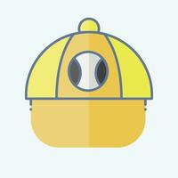 icona baseball cap. relazionato per baseball simbolo. scarabocchio stile. semplice design modificabile. semplice illustrazione vettore