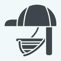 icona batting casco. relazionato per baseball simbolo. glifo stile. semplice design modificabile. semplice illustrazione vettore