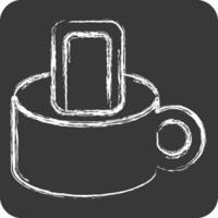 icona zuppa. relazionato per prima colazione simbolo. gesso stile. semplice design modificabile. semplice illustrazione vettore