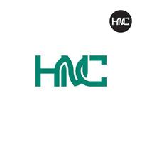 lettera hnc monogramma logo design vettore