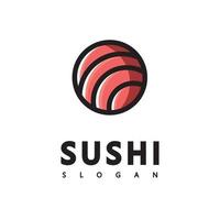 logo icona stile illustrazione bar o negozio, sushi, onigiri salmone roll vettore