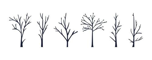 inverno albero ramo collezione illustrazione vettore