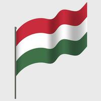 salutò Ungheria bandiera. ungherese bandiera su pennone. vettore emblema di Ungheria
