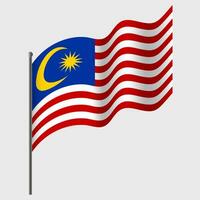 salutò Malaysia bandiera. malese bandiera su pennone. vettore emblema di Malaysia