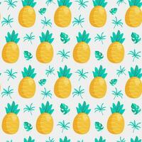 ananas e le foglie. vettore senza soluzione di continuità modello con tropicale frutta.