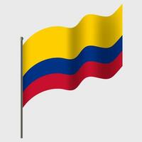salutò Colombia bandiera. colombiano bandiera su pennone. vettore emblema di Colombia