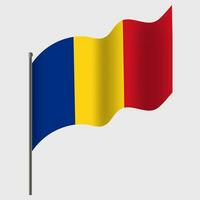 salutò Romania bandiera. rumeno bandiera su pennone. vettore emblema di Romania