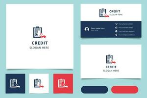 credito logo design con modificabile slogan. il branding libro e attività commerciale carta modello. vettore