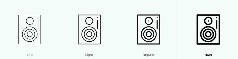 altoparlante icona. sottile, luce, regolare e grassetto stile design isolato su bianca sfondo vettore