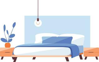 mano disegnato letto e Camera da letto nel piatto stile vettore