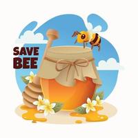 concetto di protezione delle api mellifere vettore