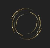 linee dorate astratte a forma di cerchio, elemento di design logo di lusso vettore