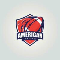 emblema di Rugby palla logo disegno, illustrazione vettore di americano calcio distintivo etichetta