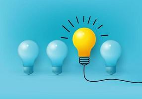 lampadina idea creativa creatività, nuova idea e concetto con lampadina vettore