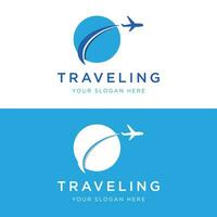 estate viaggio agenzia vacanza le compagnie aeree creativo logo design.logo per attività commerciale, linea aerea biglietto agenti, vacanze e aziende. vettore