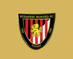 budapest onorato fc club simbolo logo Ungheria lega calcio astratto design vettore illustrazione con Marrone sfondo