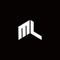 ml logo monogramma modello di design moderno vettore