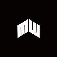 modello di design moderno monogramma logo mw vettore