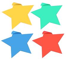 Set di adesivi stella in quattro colori vettore