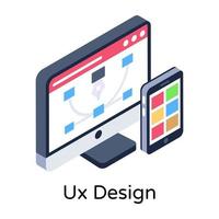 pannello di design ux vettore