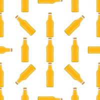 illustrazione sul tema bottiglie di vetro di birra senza soluzione di continuità con coperchio per birreria vettore