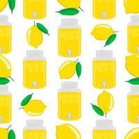 illustrazione a tema grande limonata colorata in caraffa di limone vettore