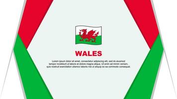 Galles bandiera astratto sfondo design modello. Galles indipendenza giorno bandiera cartone animato vettore illustrazione. Galles sfondo