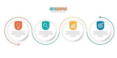 elementi di infografica aziendale con 4 dati vettore