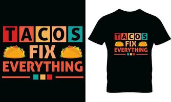 tacos maglietta design vettore grafico.