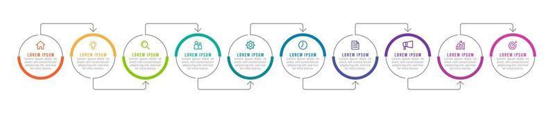 Infografica in 10 passaggi per la presentazione aziendale vettore