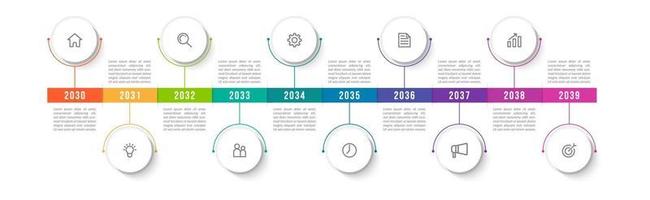 Infografica in 10 passaggi per la presentazione aziendale vettore