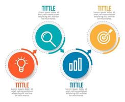 elementi di infografica aziendale con 4 dati vettore