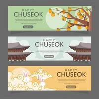 collezione di banner festival chuseok vettore