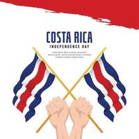 bandiera costarica. celebrazioni del giorno dell'indipendenza. modello di bandiera. vettore