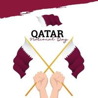 bandiera del qatar. celebrazioni del giorno dell'indipendenza. modello di bandiera. vettore