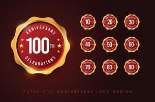 concetto di logo design anniversario set elegan. vettore