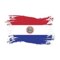 bandiera del paraguay con illustrazione vettoriale di design in stile pennello acquerello