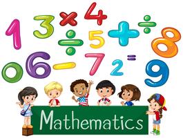 Numeri colorati e matematica dei bambini vettore