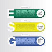 attività commerciale dati visualizzazione. processi grafico. diagramma con passi. esg icona. concetto di attività commerciale tendenza. ambientale, sociale, e governo nel sostenibile e etico attività commerciale vettore