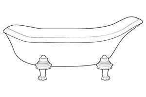 disegnato a mano schema vasca da bagno, semplice stili schema vettore. semplice scarabocchio schizzo stile. vettore illustrazione.